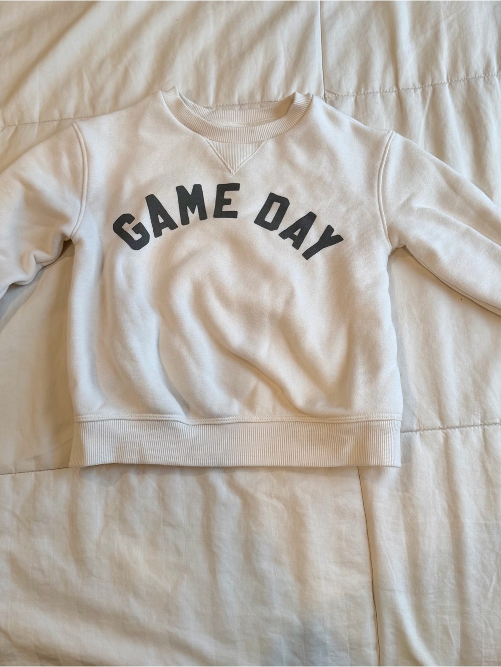 Kids Cream 'GAME DAY' Pullover Sweatshirt